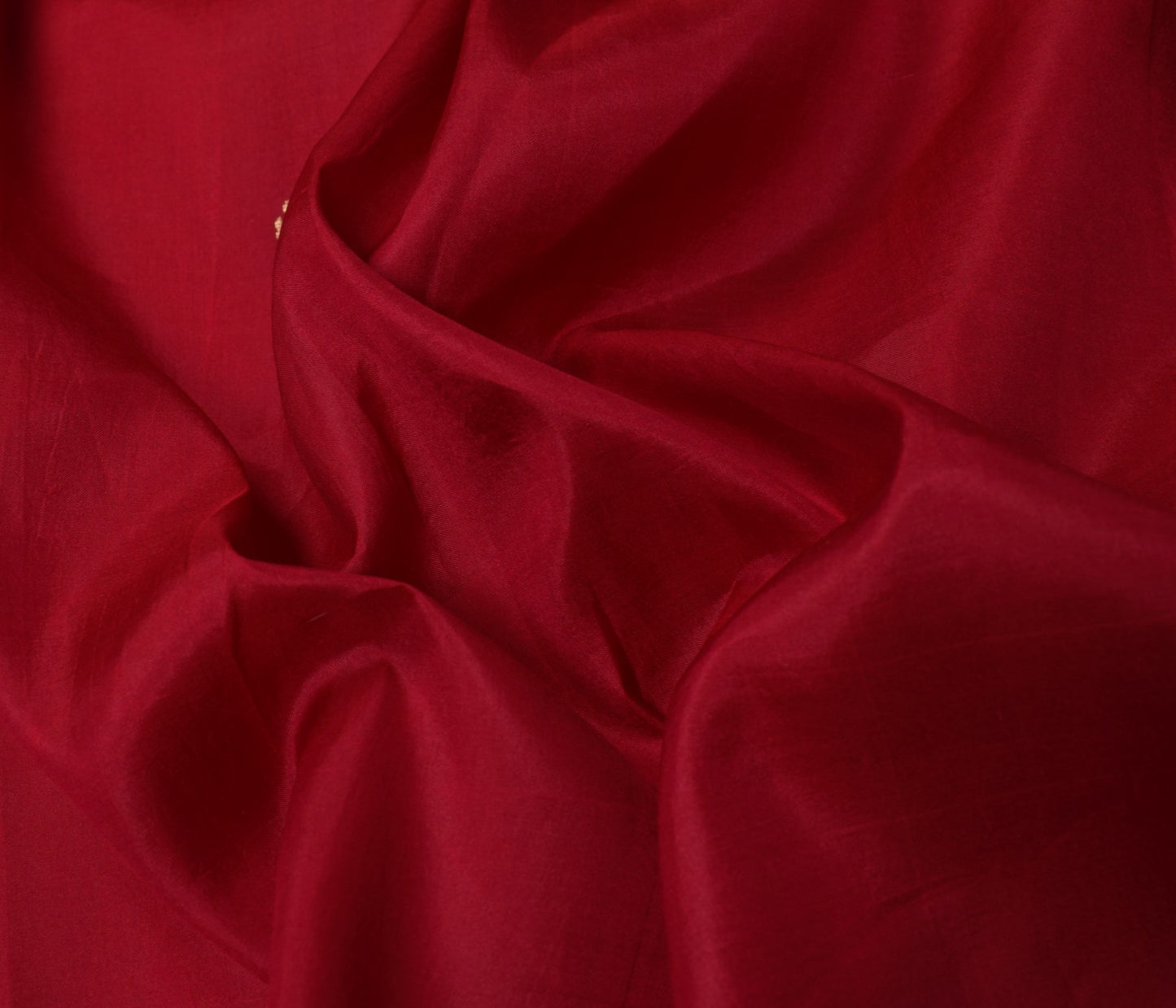 Sushila Vintage Maroon Sari Remnant Scrap Zari Woven 100% Pure Silk Craft Fabric