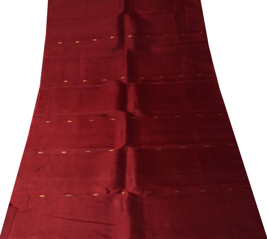 Sushila Vintage Maroon Sari Remnant Scrap Multi Purpose Pure Silk Craft Fabric