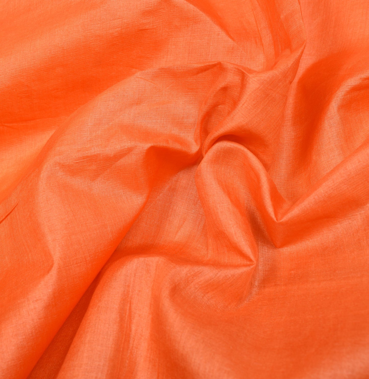 Sushila Vintage Orange Sari Remnant Scrap Pure Silk Embroidered Craft Fabric
