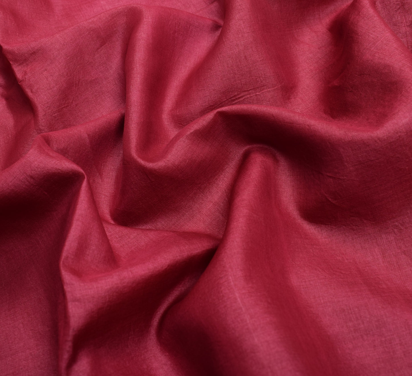 Sushila Vintage Maroon Sari Remnant Scrap Pure Tussar Hand Beaded Craft Fabric