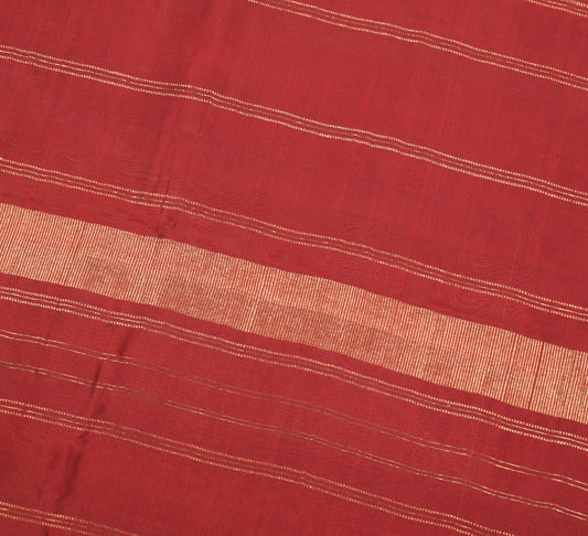 Sushila Vintage Maroon Sari Remnant Scrap Multi Purpose Pure Silk Craft Fabric