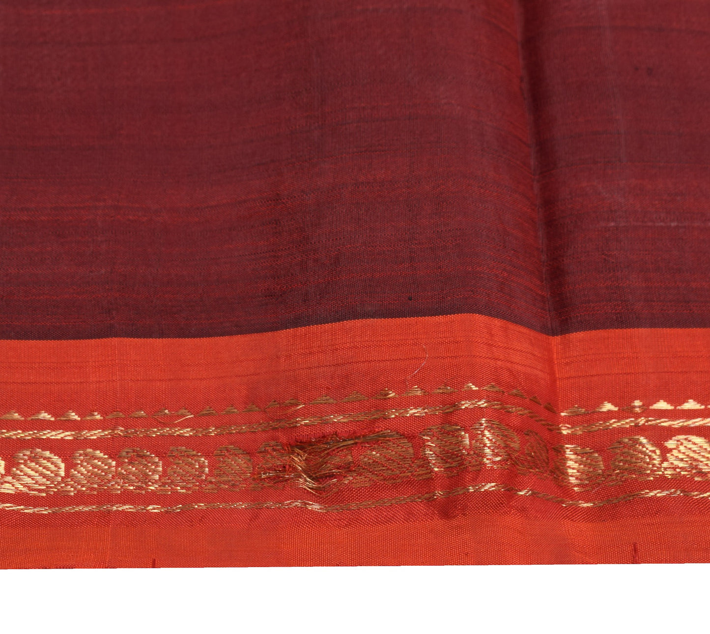 Sushila Vintage Maroon Sari Remnant Scrap Multi Purpose Pure Silk Craft Fabric