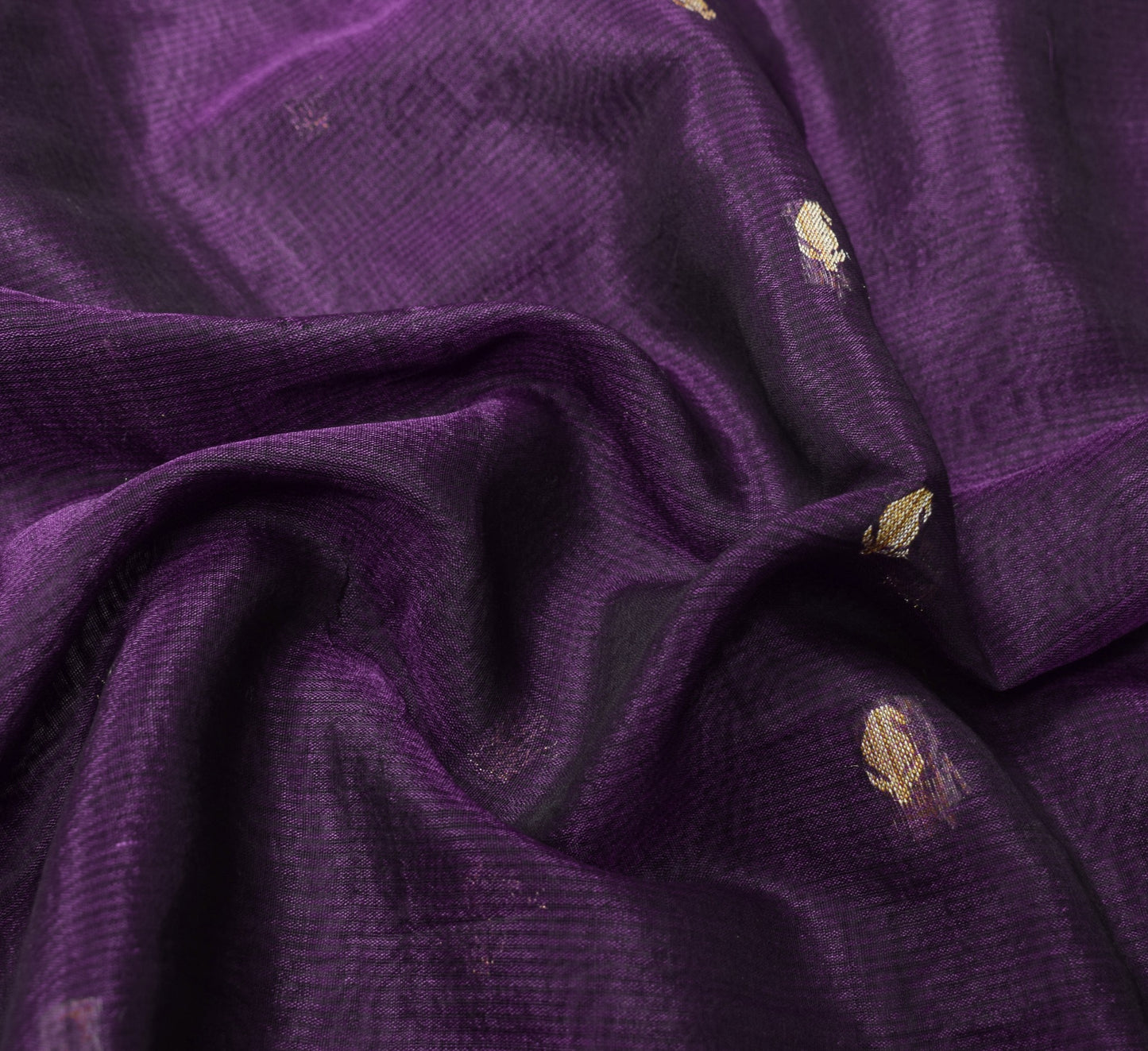 Sushila Vintage Pure Cotton Silk Sari Remnant Scrap Paisley Woven Craft Fabric