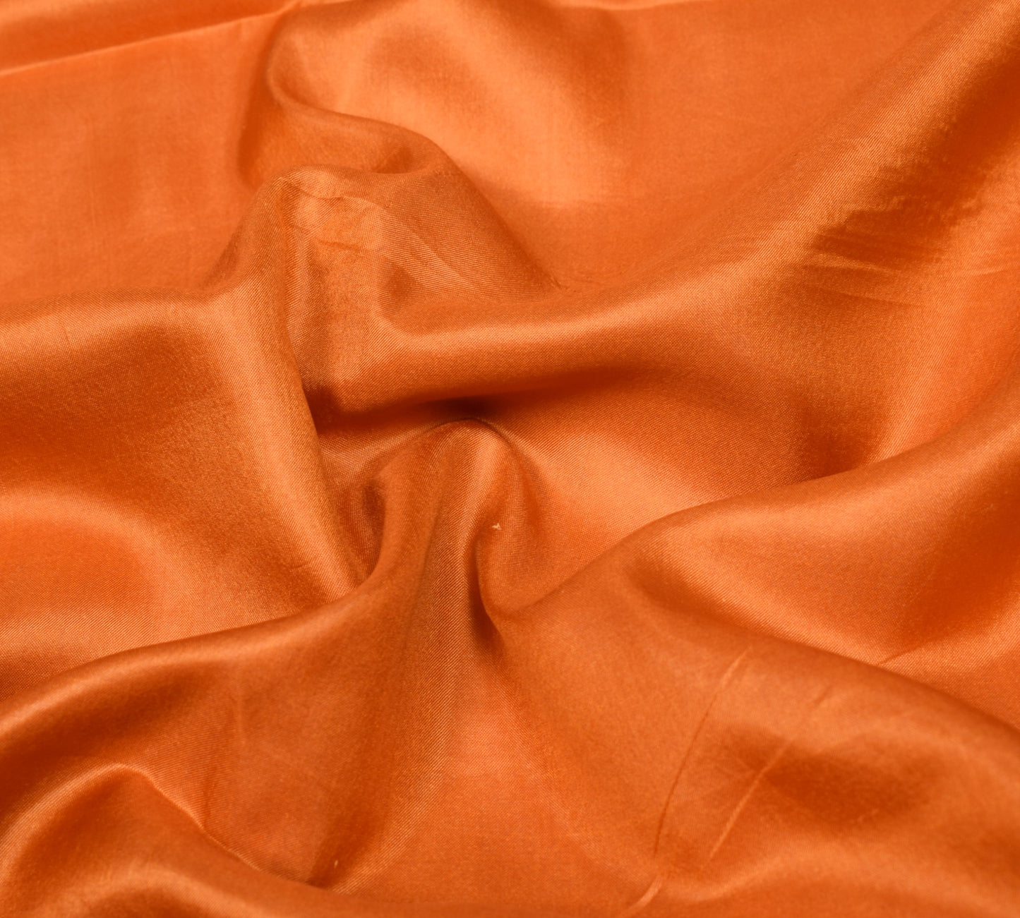 Sushila Vintage Pure Silk Sari Remnant Scrap Multi Purpose Orange Craft Fabric