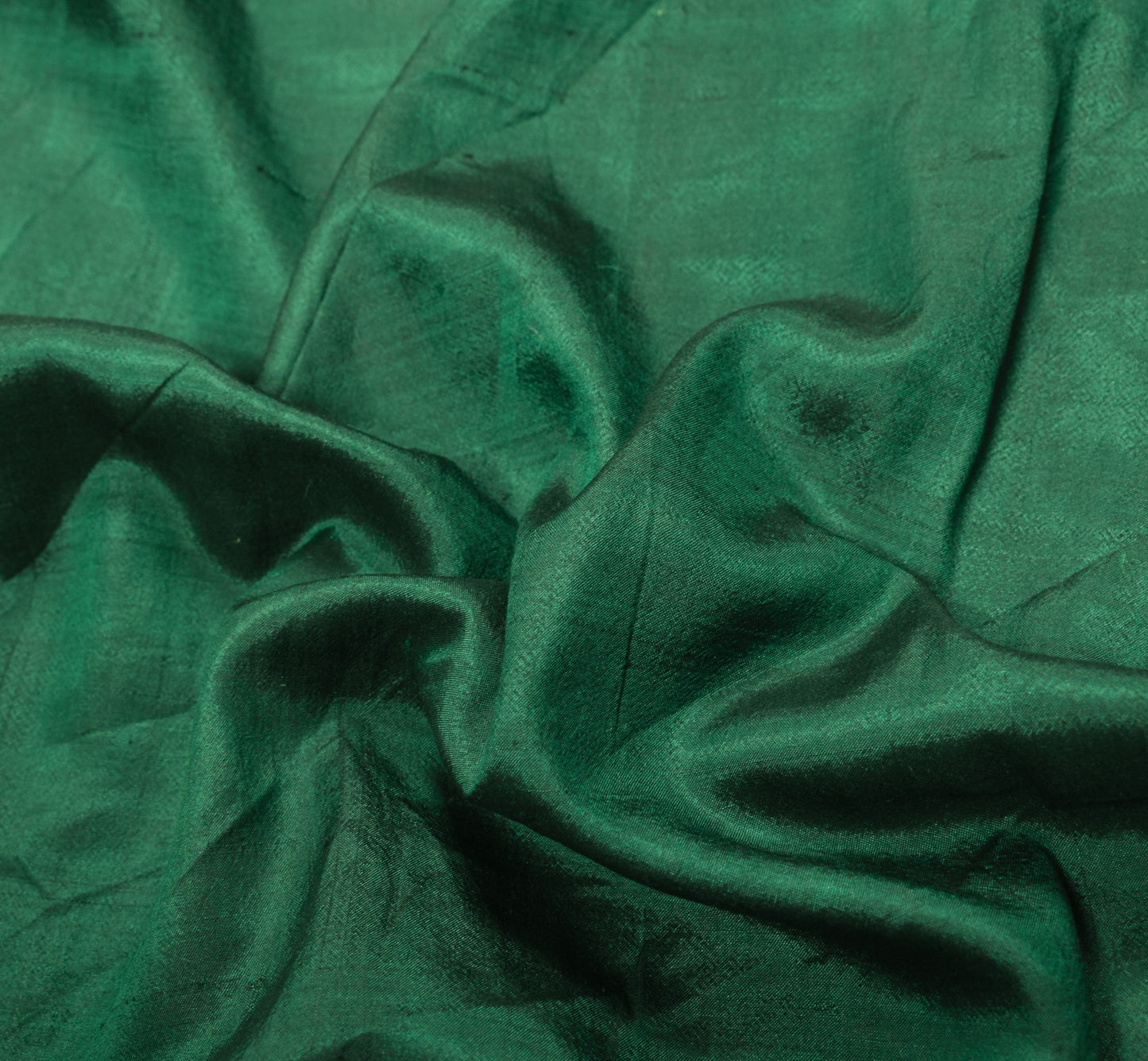 Sushila Vintage Green Sari Remnant Scrap Multi Purpose Pure Silk Craft Fabric