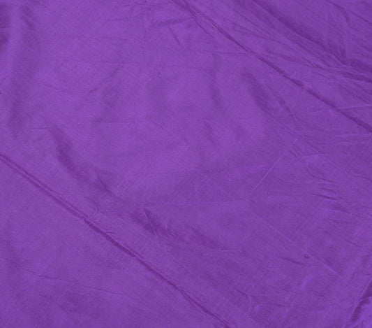 Sushila Vintage Purple Sari Remnant Scrap Pure Silk Multi Purpose Craft Fabric