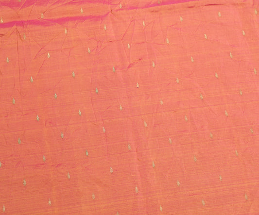 Sushila Vintage Pure Silk Sari Remnant Scrap Purple Yellow DualTone Craft Fabric