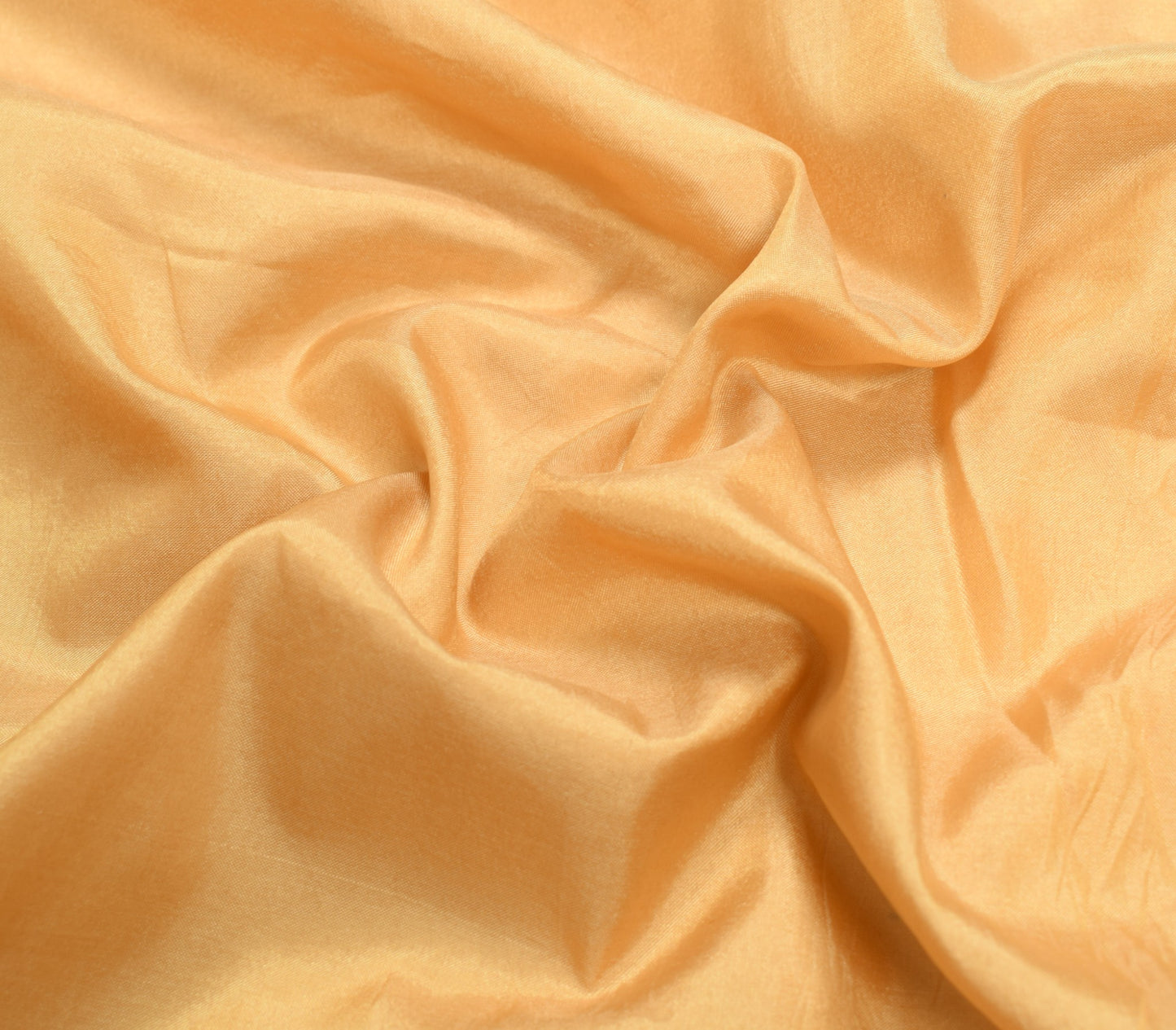 Sushila Vintage Beige Sari Remnant Scrap Hand Woven Soft Pure Silk Craft Fabric