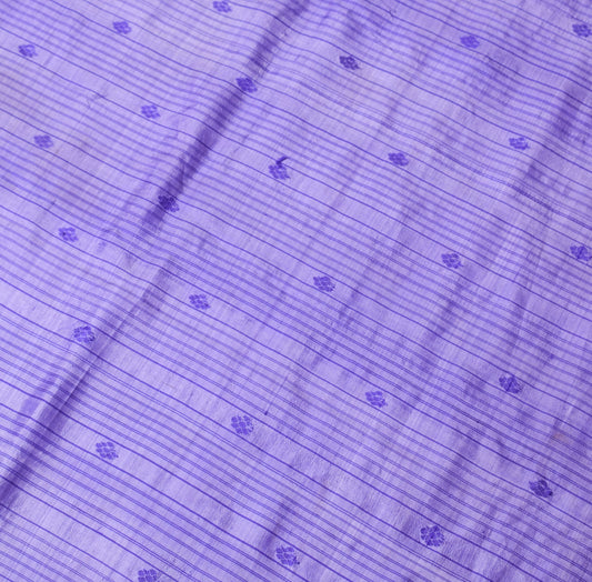 Sushila Vintage Purple Sari Remnant Scrap Hand Woven Soft Pure Silk Craft Fabric