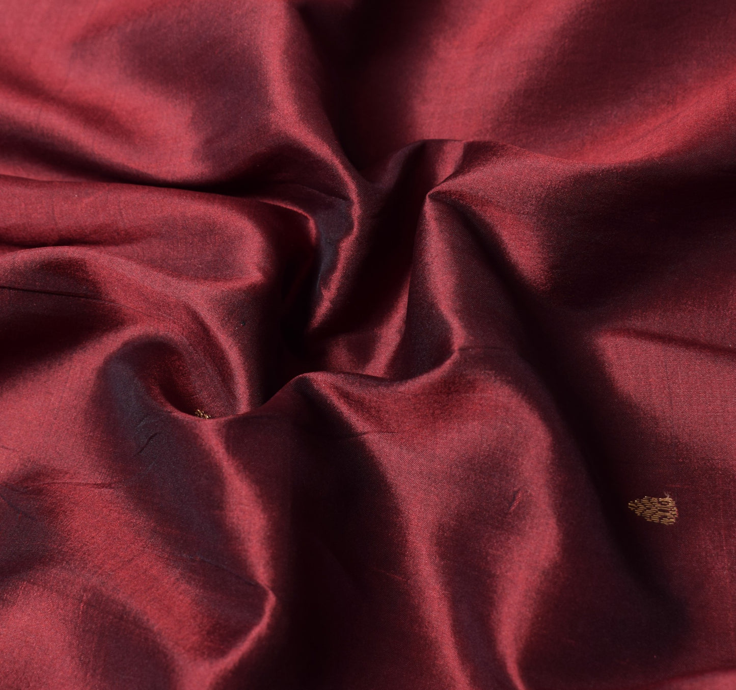 Sushila Vintage Maroon Sari Remnant Scrap Brocade Pure South Silk Craft Fabric
