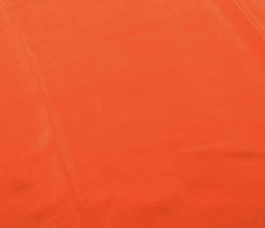 Sushila Vintage Orange Sari Remnant Scrap Pure CrepeSilk Plain Soft Craft Fabric