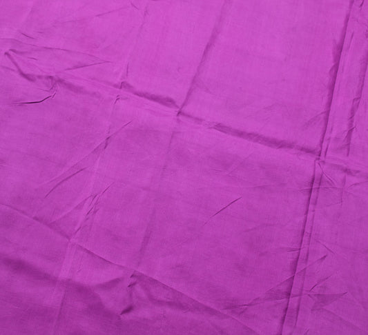 Sushila Vintage Pure Silk Sari Remnant Scrap Multi Purpose Purple Craft Fabric