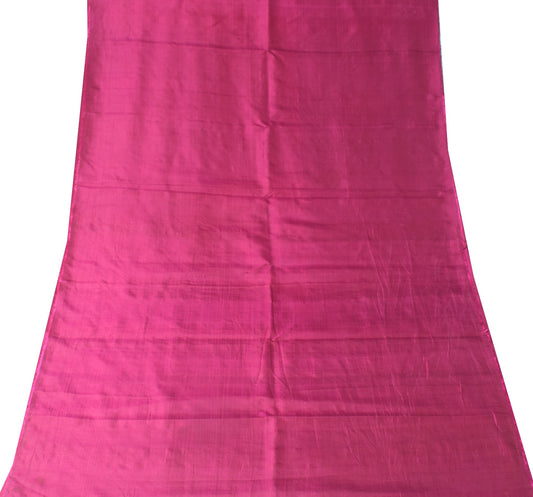 Sushila Vintage Magenta Sari Remnant Scrap Multi Purpose Pure Silk Craft Fabric