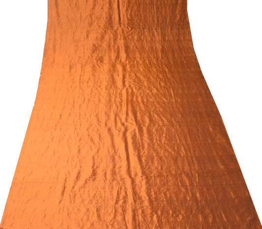 Sushila Vintage Orange Sari Remnant Scrap Multi Purpose Pure Silk Craft Fabric