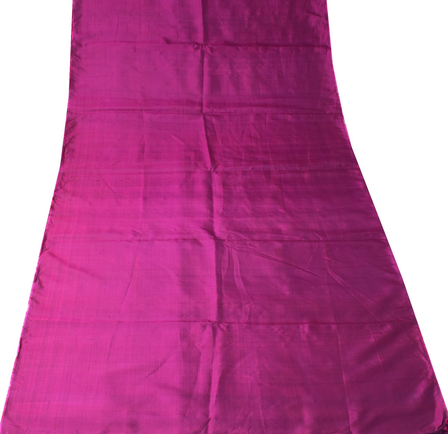 Sushila Vintage Magenta Sari Remnant Scrap Dual Tone Pure Silk Soft Craft Fabric