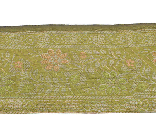 Sushila Vintage 3 Yard Sari Border Craft Trim Sewing Ribbon Lace Edge Green