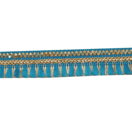 Sushila Vintage 9 Yard Sari Border Craft Trim Sewing Ribbon Lace Edging Blue