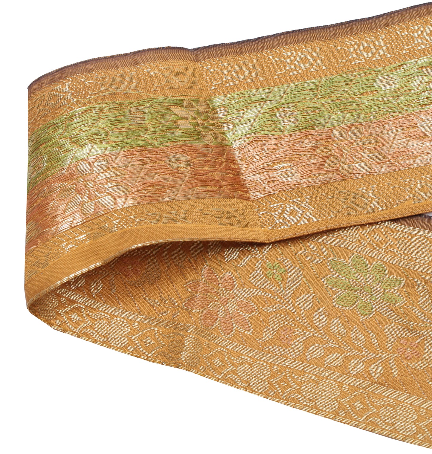 Sushila Vintage 1 Yard Sari Border Craft Trim Sewing Ribbon Lace Edge Brown