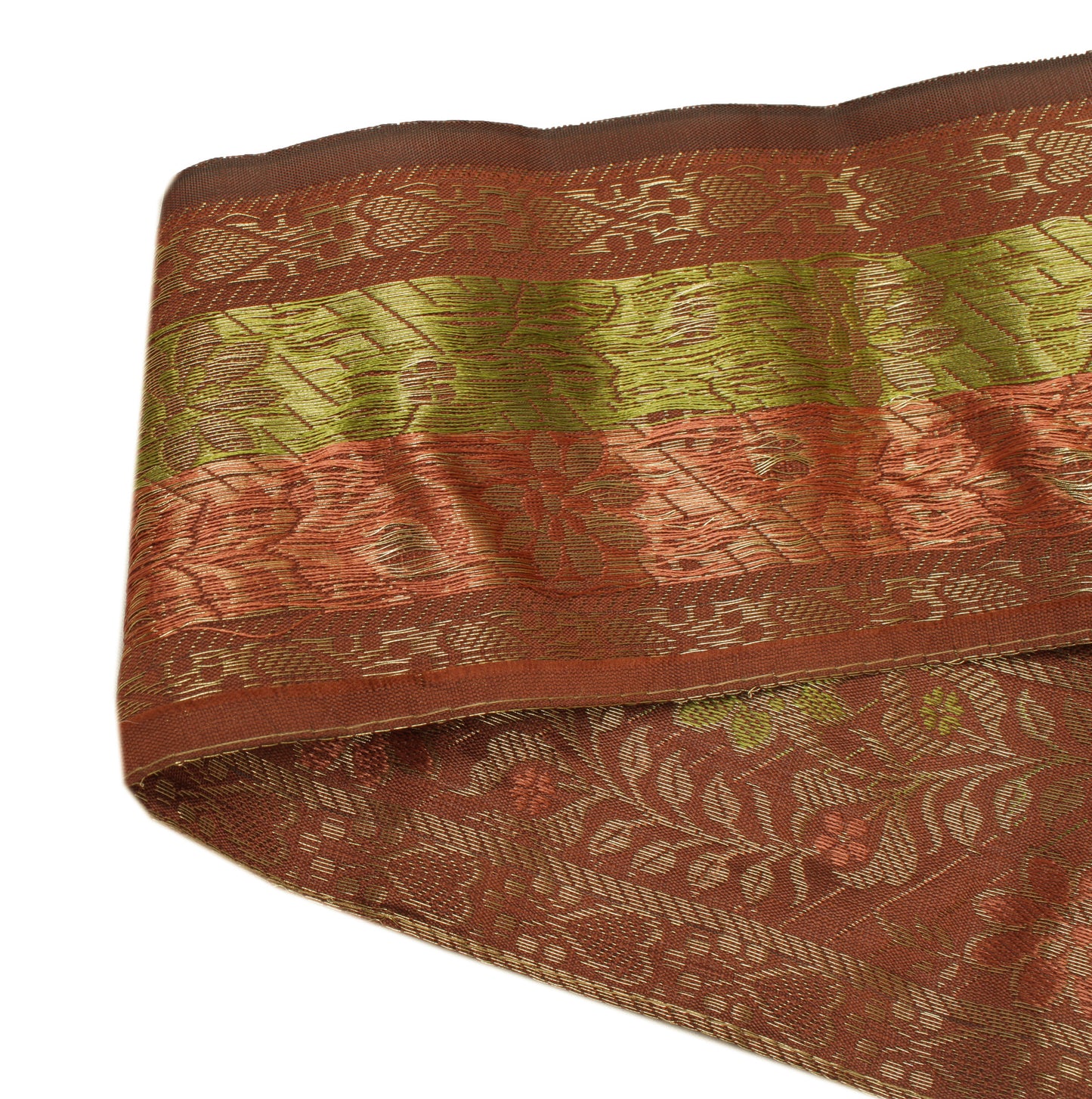 Sushila Vintage 1 Yard Brown Woven Sari Border Craft Trim Sewing Ribbon Lace