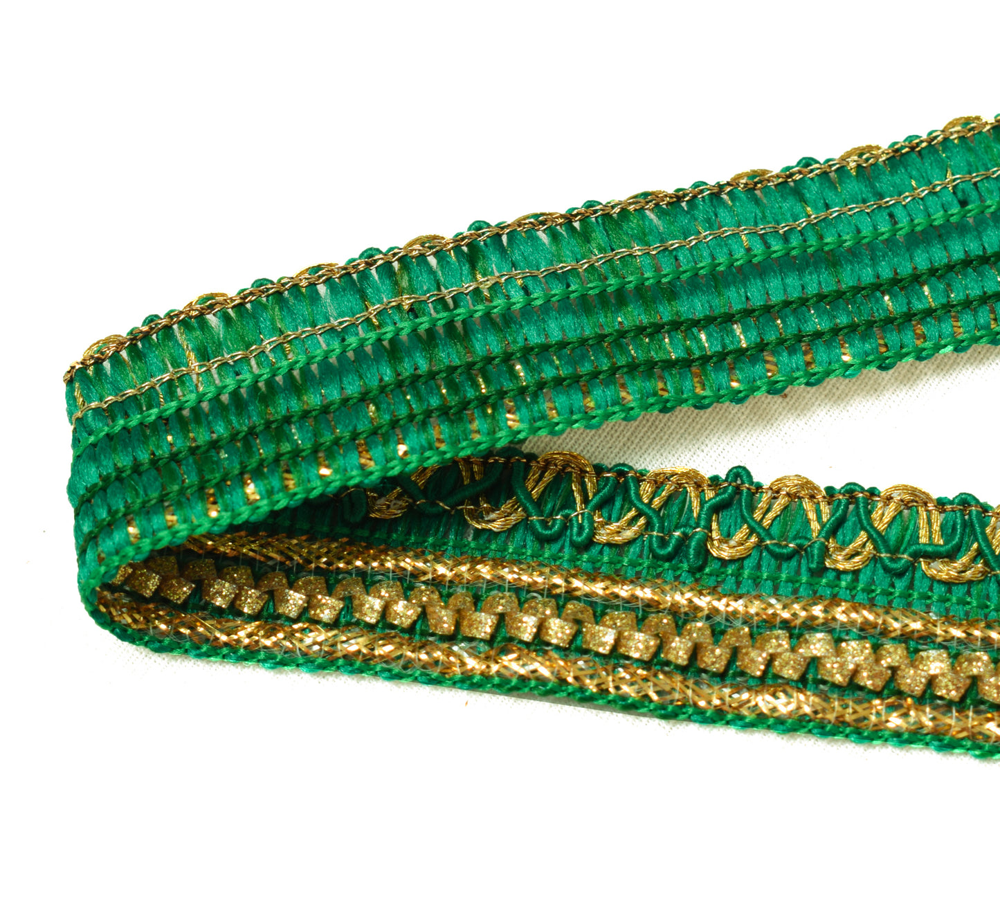 Sushila Vintage 3 Yard Sari Border Craft Trim Sewing Ribbon Lace Edge Green