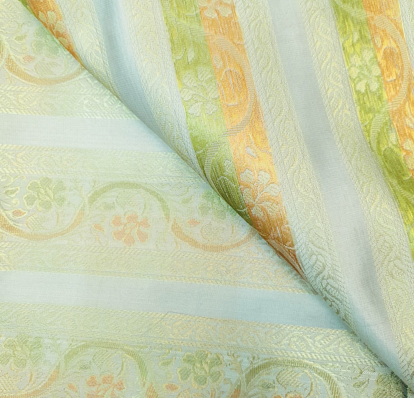 Sushila Vintage Sari Border Floral Zari Brocade Swing Trim 3 Yd Gray Ethic Lace