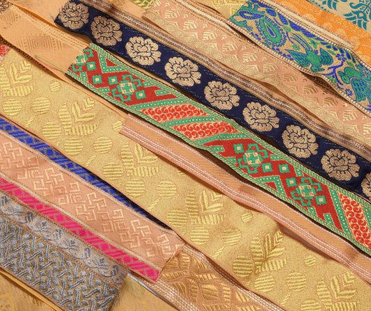 Sushila Vintage Sari Border Assorted Lot of 68 Pc Remnant Trim Craft Sewing Lace