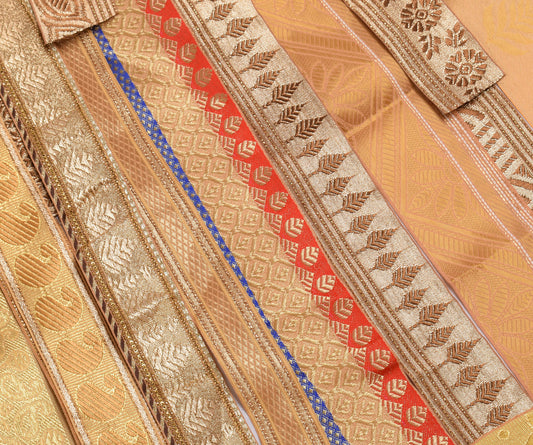 Sushila Vintage Sari Border Assorted Lot of 69 Pc Remnant Trim Craft Sewing Lace