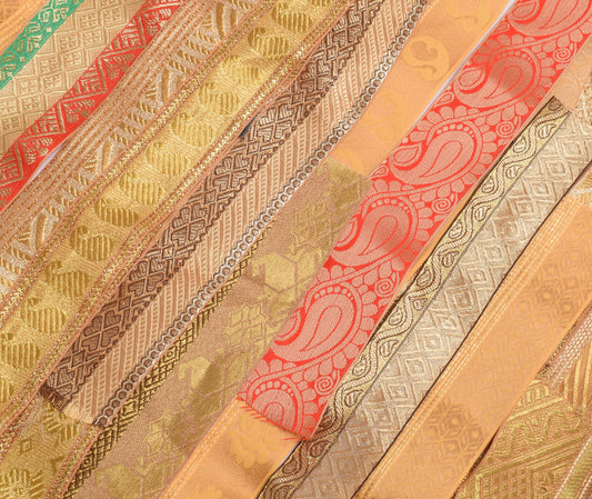 Sushila Vintage Sari Border Assorted Lot of 69 Pc Remnant Trim Craft Sewing Lace