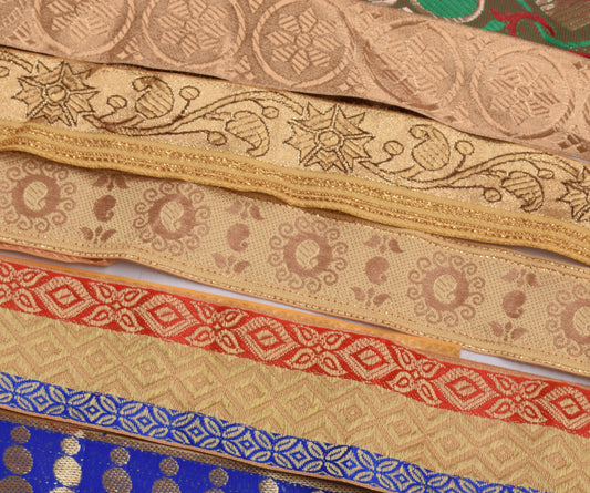 Sushila Vintage Sari Border Assorted Lot of 67 Pc Remnant Trim Craft Sewing Lace
