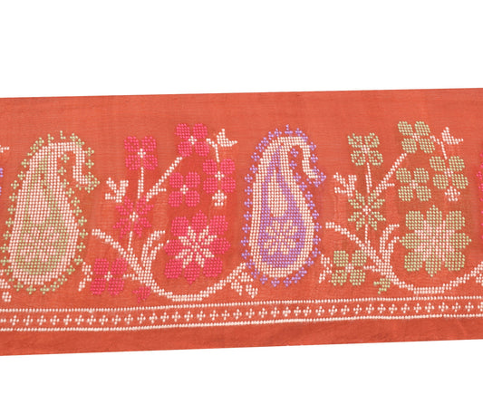 Sushila Vintage Rust Woven Saree Border Indian Craft Sewing Trim Lace Ribbon