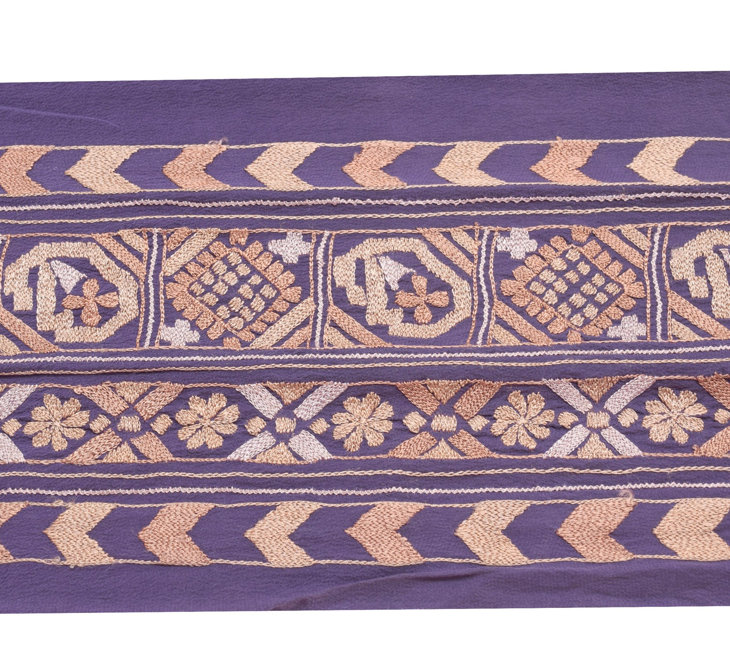 Sushila Vintage Mauve Saree Border Indian Craft Sewing Trim Embroidered Lace
