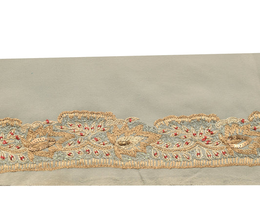 Sushila Vintage Crepe Silk Saree Border Craft Sewing Trim Embroidered Lace