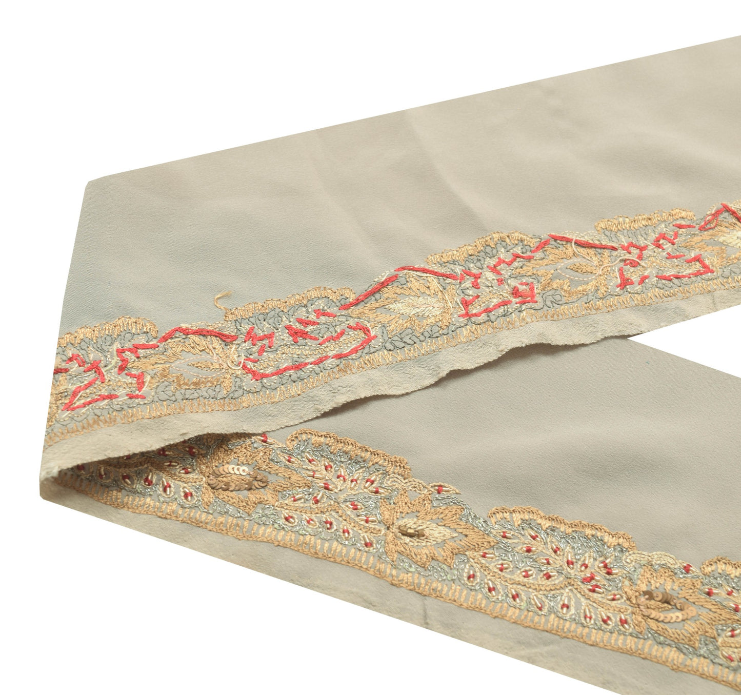 Sushila Vintage Crepe Silk Saree Border Craft Sewing Trim Embroidered Lace