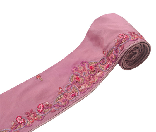 Sushila Vintage Crepe Saree Border Embroidered Craft Sewing Trim Lace Ribbon