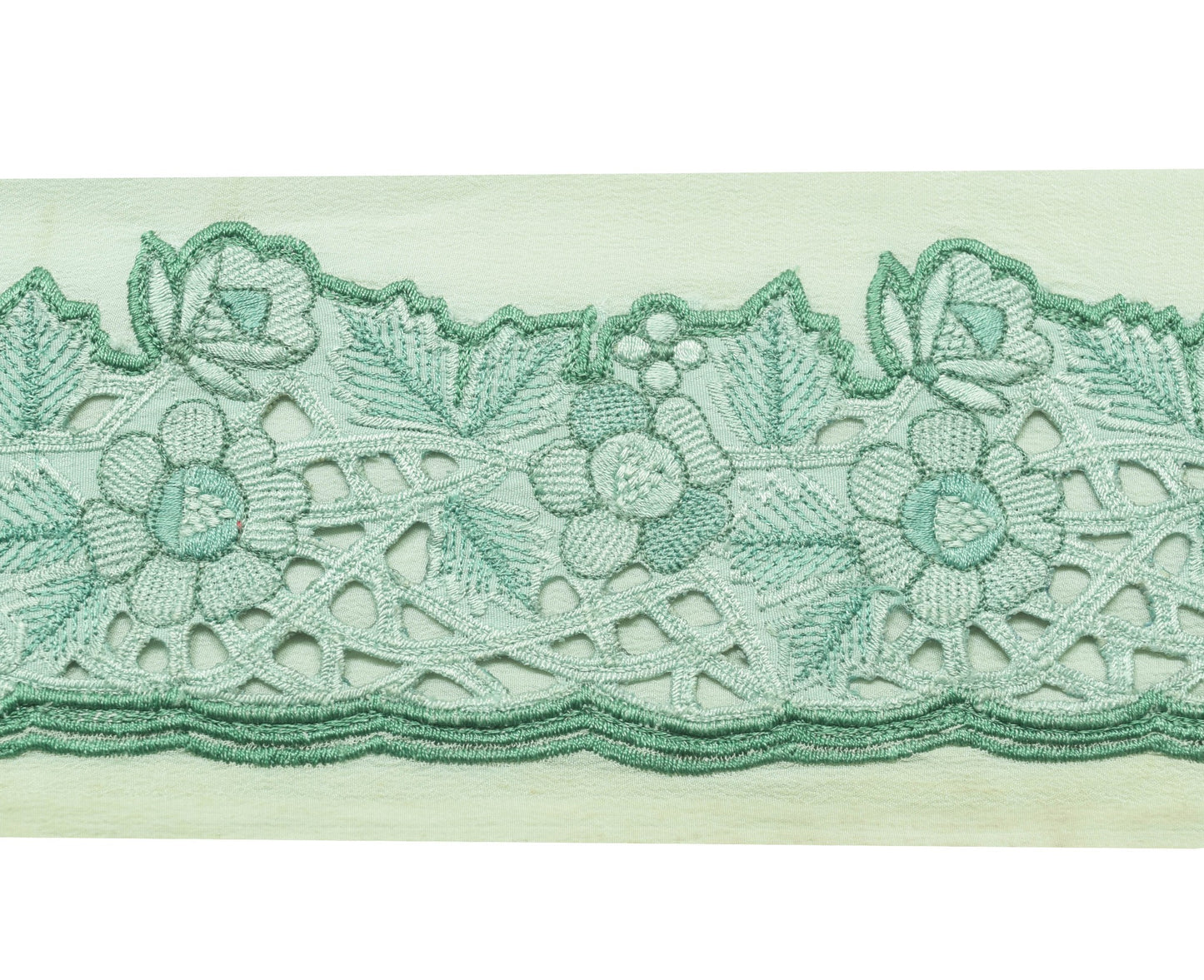Sushila Vintage Floral Crepe Silk Saree Border Indian Craft Sewing Trim Ribbon