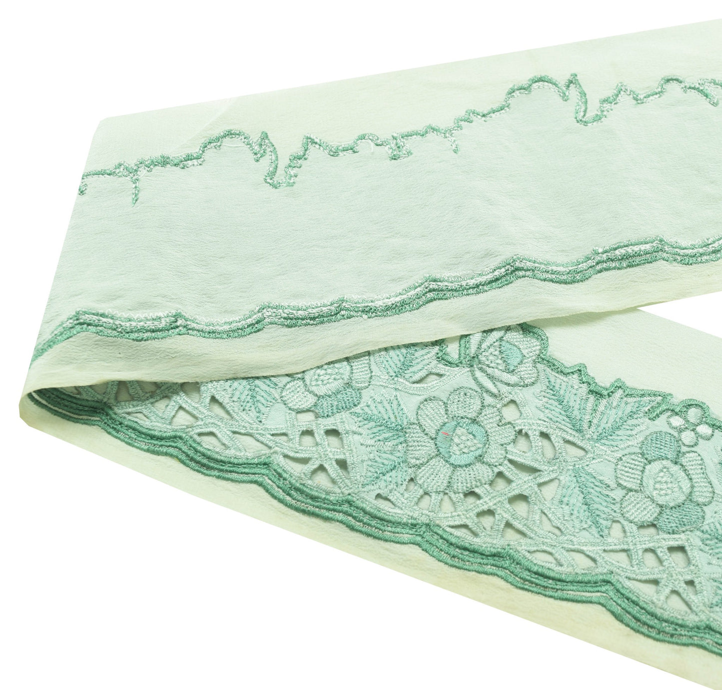 Sushila Vintage Floral Crepe Silk Saree Border Indian Craft Sewing Trim Ribbon