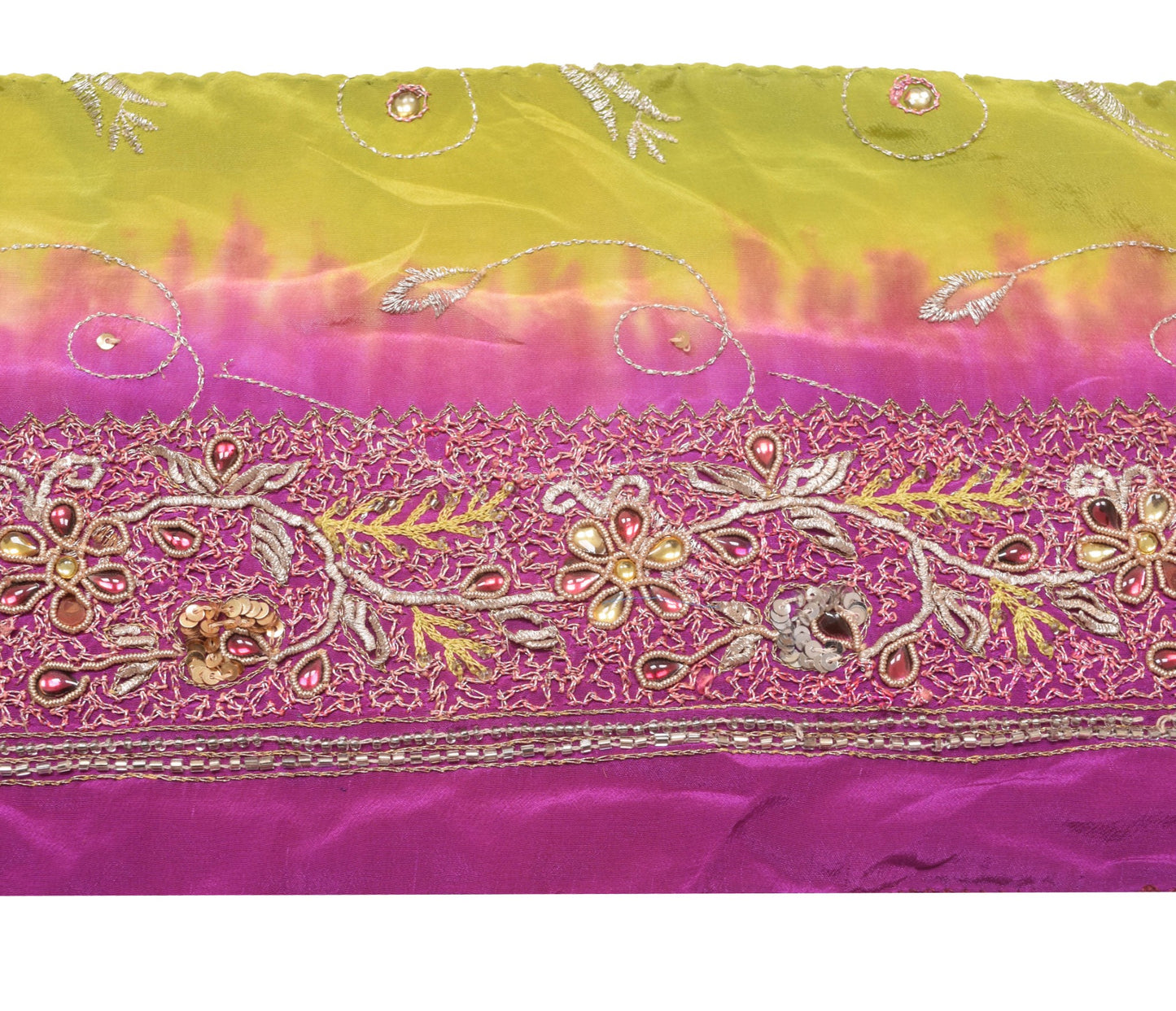Sushila Vintage Purple Saree Border Indian Craft Sewing Trim Embroidered Lace