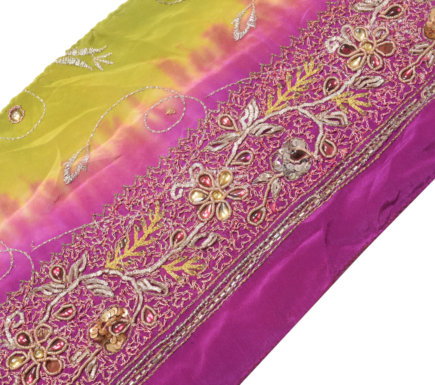 Sushila Vintage Purple Saree Border Indian Craft Sewing Trim Embroidered Lace