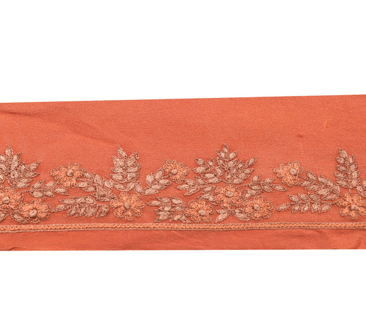 Sushila Vintage Rust Floral Saree Border Indian Craft Sewing Trim Lace Ribbon