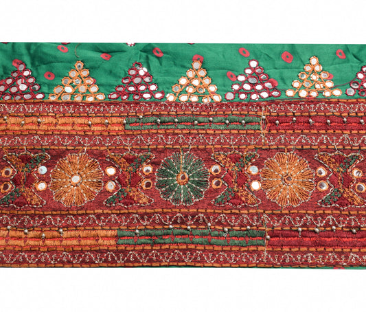 Sushila Vintage Mirror Work Saree Border Maroon Craft Sewing Trim Lace Ribbon