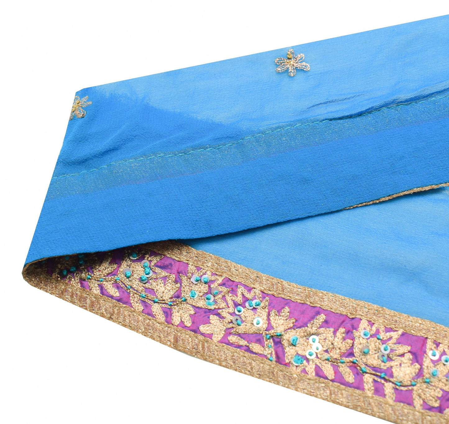 Sushila Vintage Purple Saree Border Indian Craft Sewing Trim Embroidered Lace