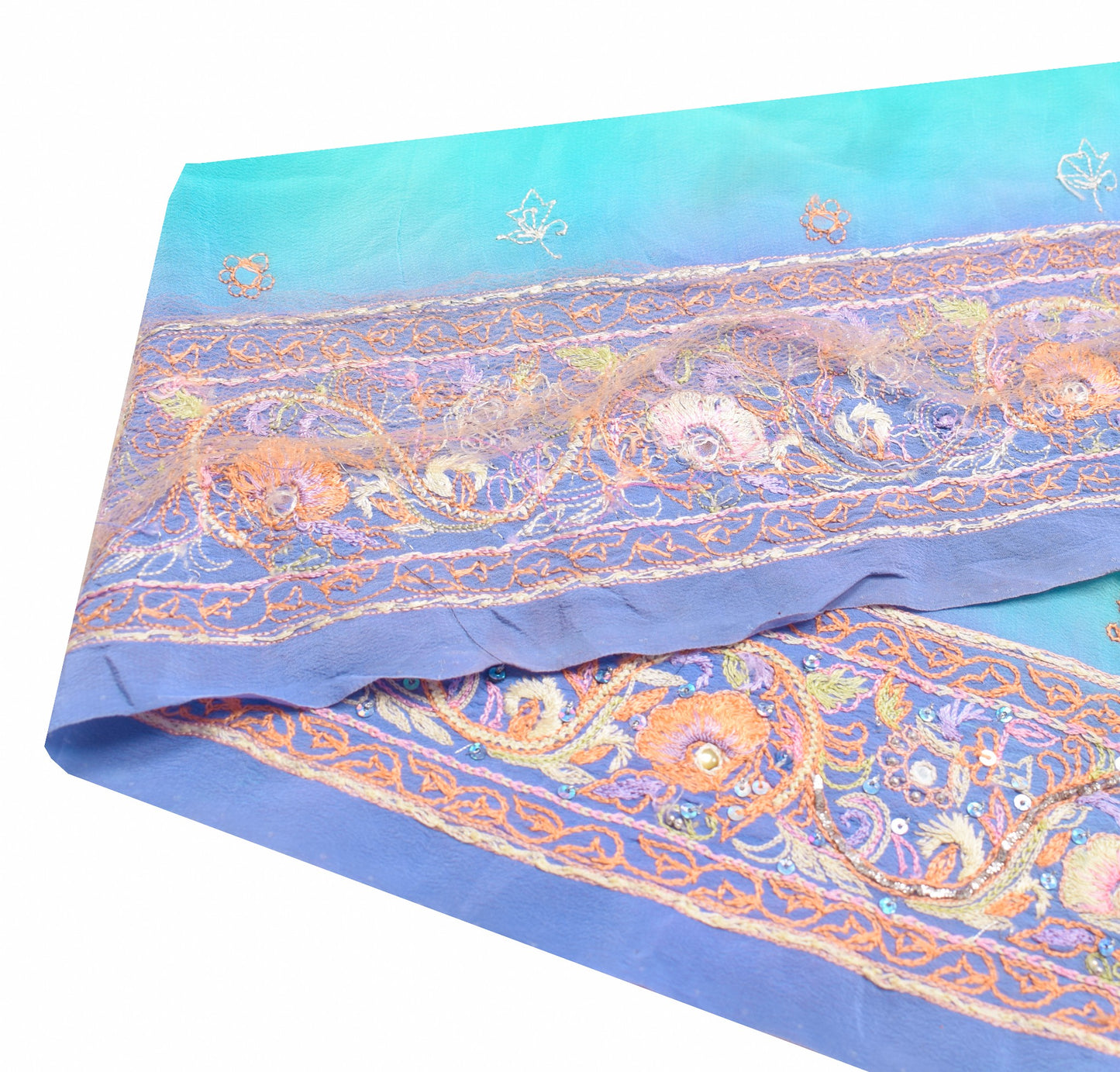 Sushila Vintage Hand Embroidered Saree Border Craft Sewing Trim Lace Ribbon