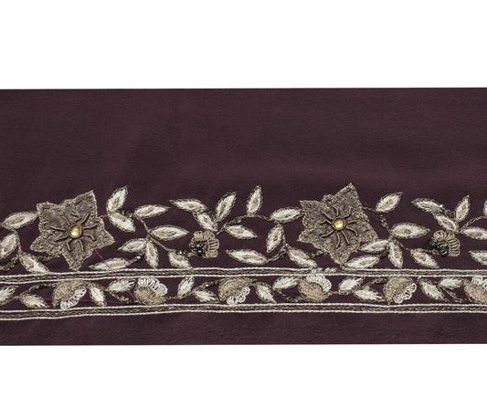 Sushila Vintage Hand Embroidered Saree Border Craft Sewing Trim Floral Lace