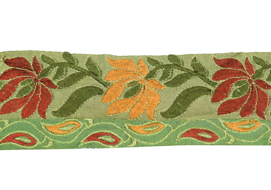 Sushila Vintage Cotton Saree Border Embroidered Craft Sewing Trim Lace Ribbon