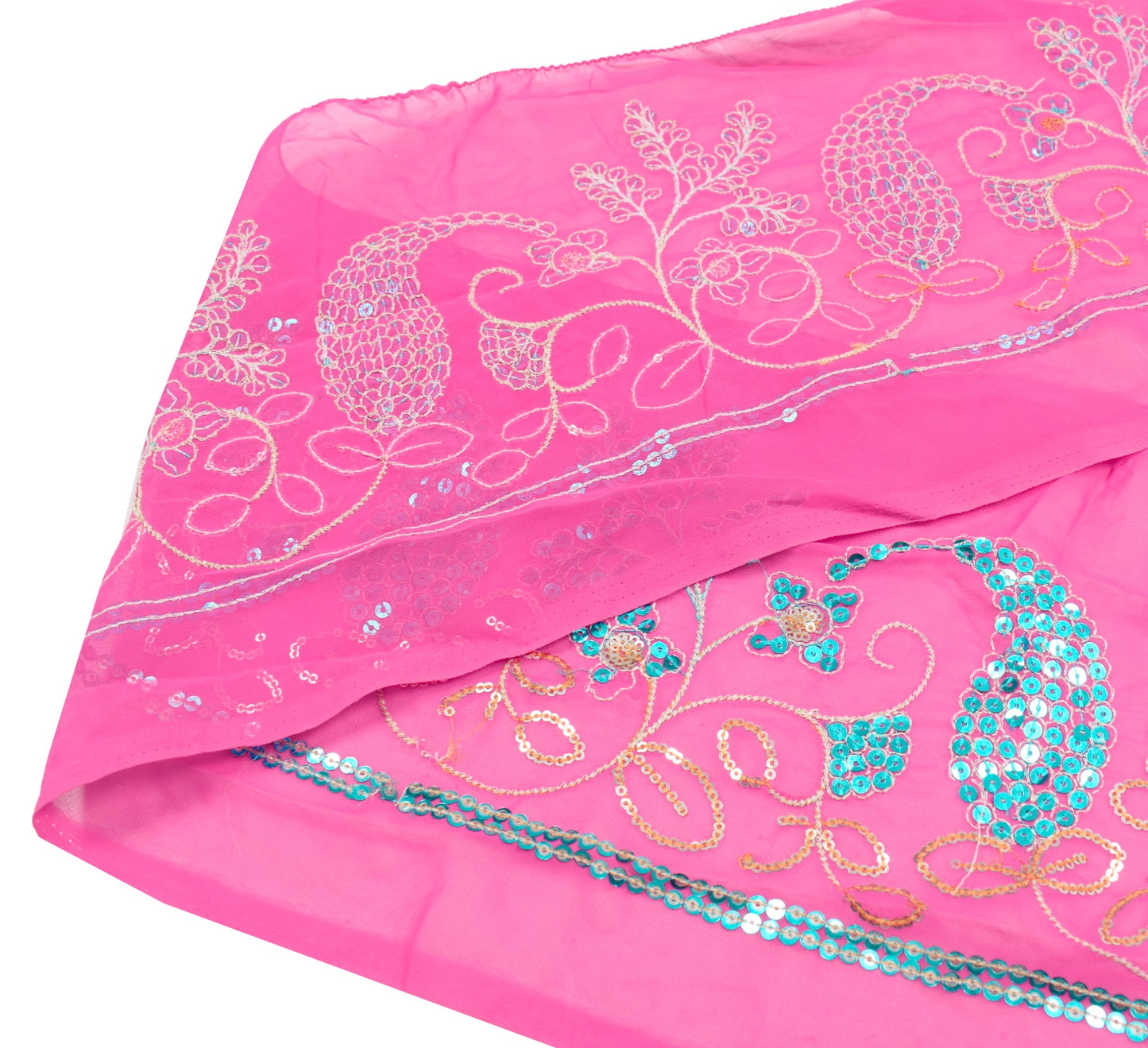 Sushila Vintage Pink Saree Border Sequins Work Craft Sewing Trim Lace Ribbon