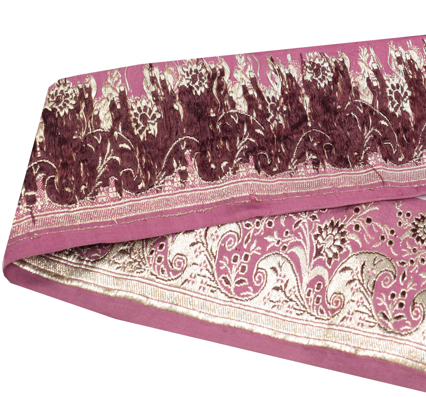 Sushila Vintage Banarasi Saree Border Indian Craft Sewing Trim Zari Woven Lace