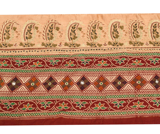 Sushila Vintage Banarasi Saree Border Red Satin Craft Sewing Trim Woven Ribbon