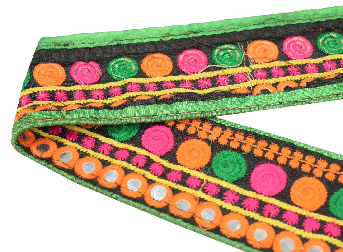 Sushila Vintage Black Saree Border Art Silk Craft Sewing Trim Embroidered Ribbon