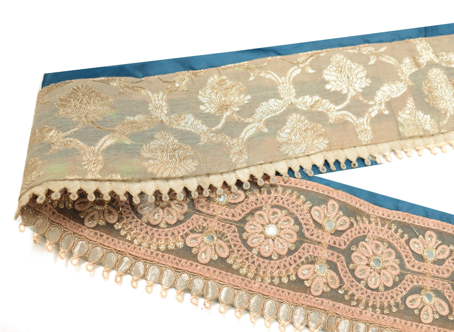 Sushila Vintage Embroidered Saree Border Indian Craft Sewing Trim Art Silk Lace
