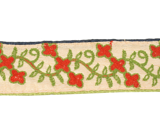 Sushila Vintage Cream Saree Border Embroidered Craft Sewing Trim Lace Ribbon